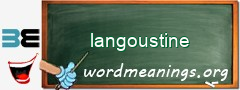 WordMeaning blackboard for langoustine